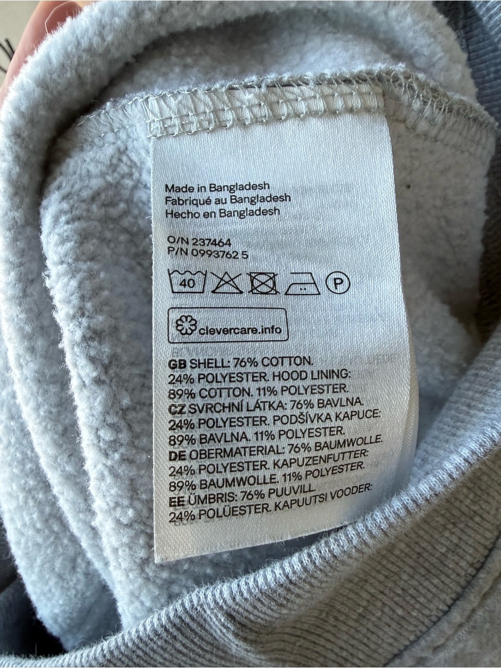 H&M Light Gray Full Zip Hoodie - Picture 5 of 5